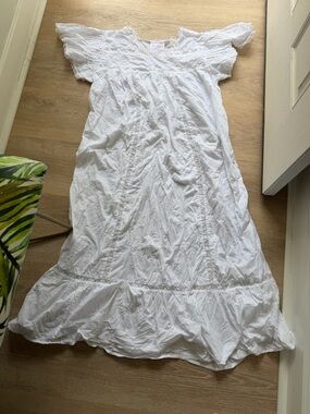 Saybury White Ruffled Cotton Maxi Dress nightgown size 1X